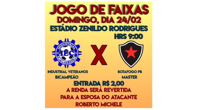JOGÃO NESTE DOMINGO: Industrial e Botafogo PB se enfrentam na entrega de faixas de bicampeão em Ingá